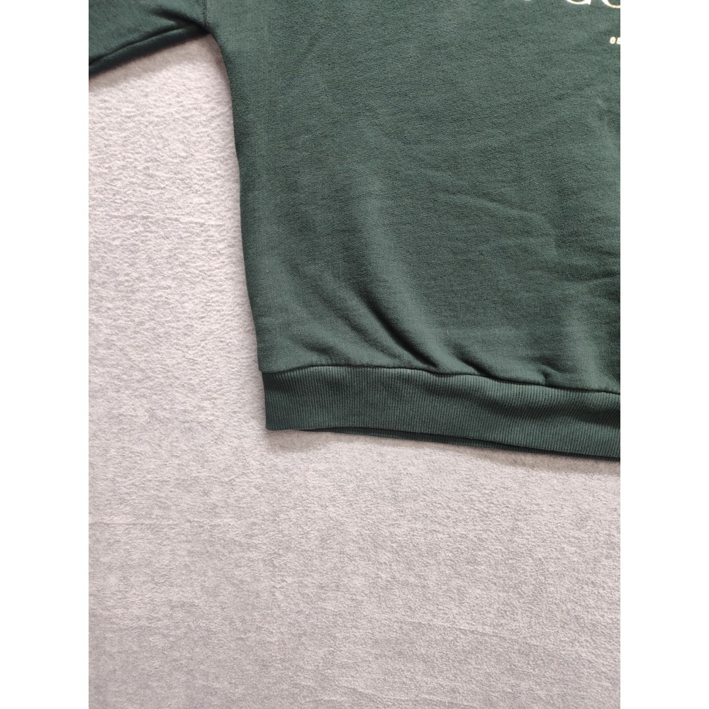 Books & Coffee Women Sweatshirt L Dark Green 100% Cotton Graphic Comfy Pullover - Picture 4 of 16